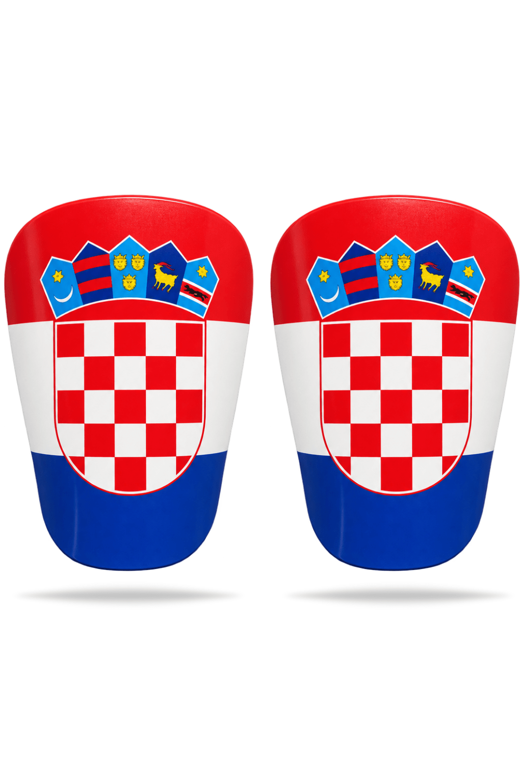 Kroatien Edition benskydd med rött och vitt rutmönster, krona och flaggans färger