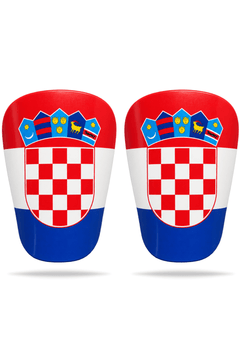 Kroatien Edition benskydd med rött och vitt rutmönster, krona och flaggans färger